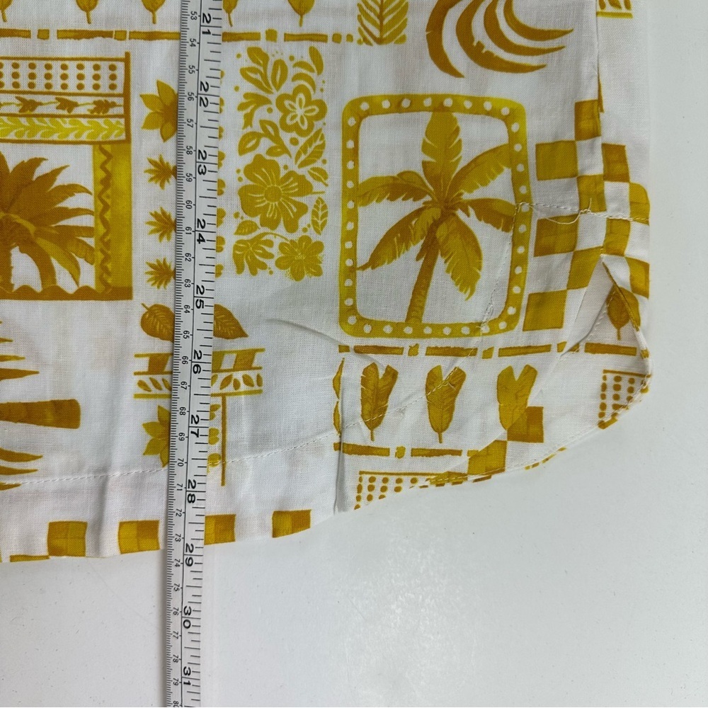 NWT Jane Delancey Hooded Tunic Womens Large Long Sleeve Yellow Print Linen Blend - Picture 7 of 8